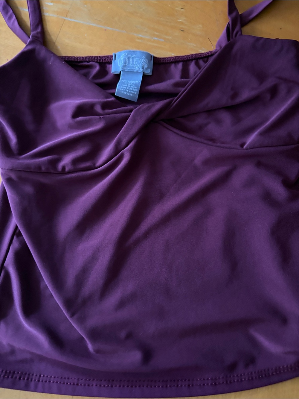 Tilly's Strapless Twist-Front Dress in Plum